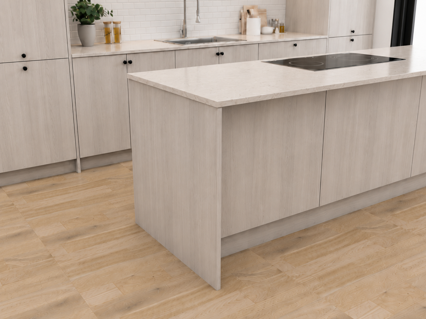A broader selection of materials and tones allows greater design flexibility while maintaining Veneto’s clean architectural language.